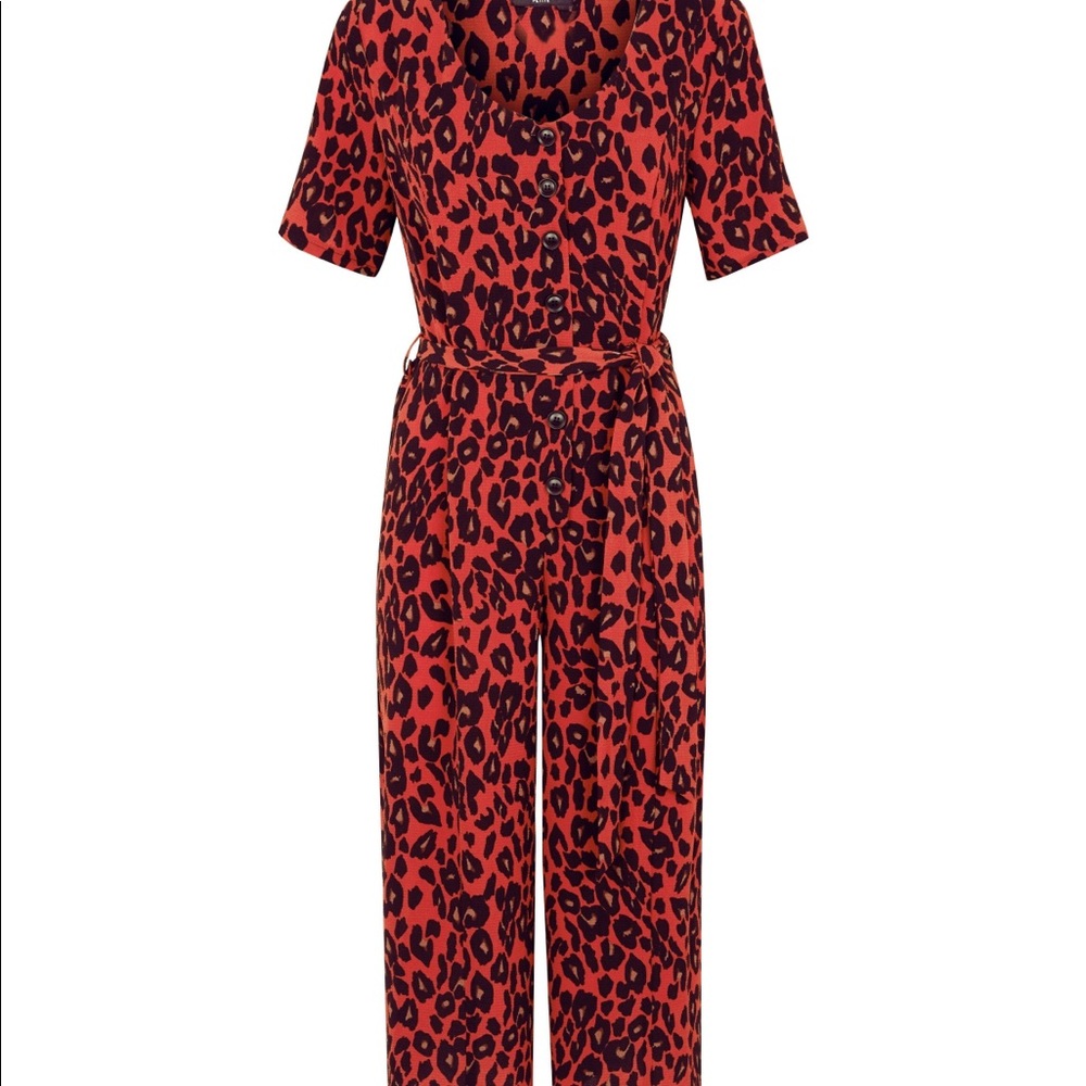ASOS like new red leopard jumpsuit